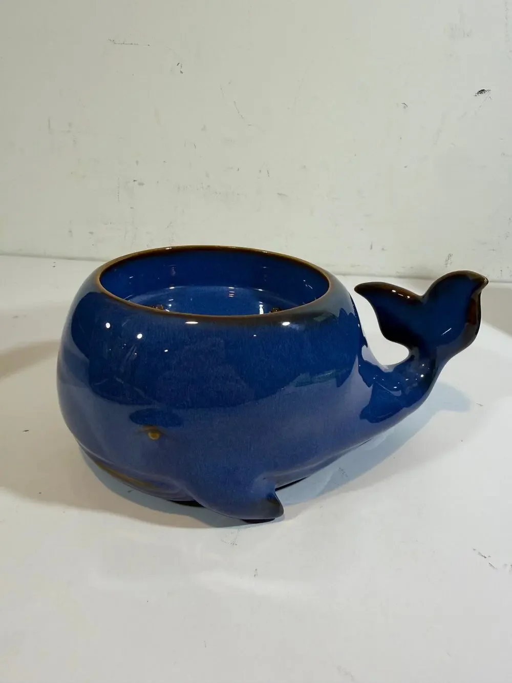 Bath And Body Works Ceramic Blue Whale 3-wick Candle Holder